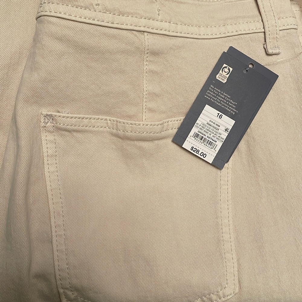 Women's High-Rise Sailor Wide Leg Ankle Jeans - Beige - Picture 6 of 7